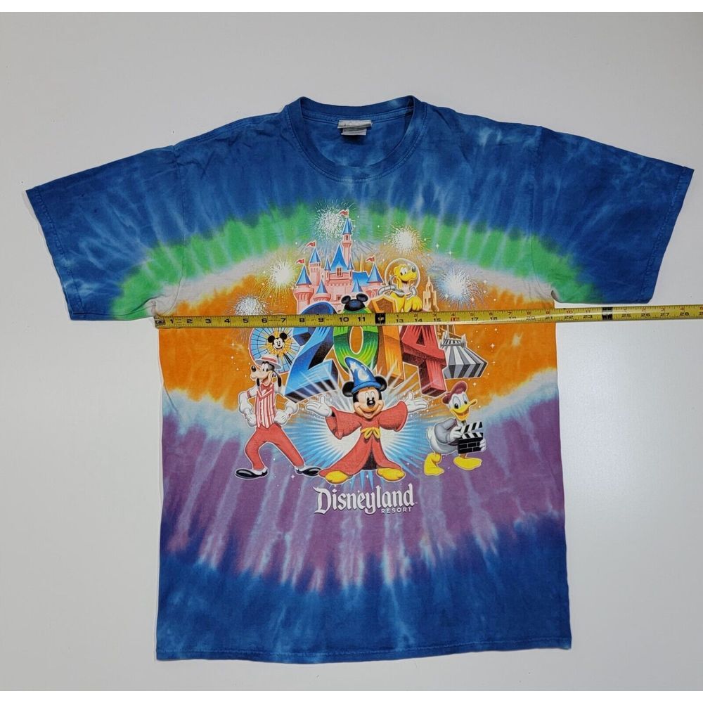 Disney Parks Size L Unisex T Shirt Disneyland Resort 2014 Mickey Mouse Rainbow‎